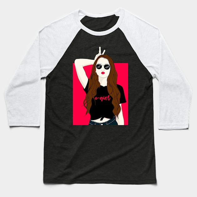 egirl aesthetic anime e-girl aesthetic dark goth Baseball T-Shirt by JayD World